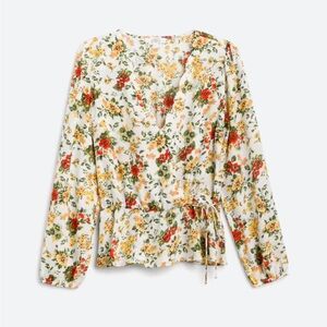 Floral Wrap Blouse